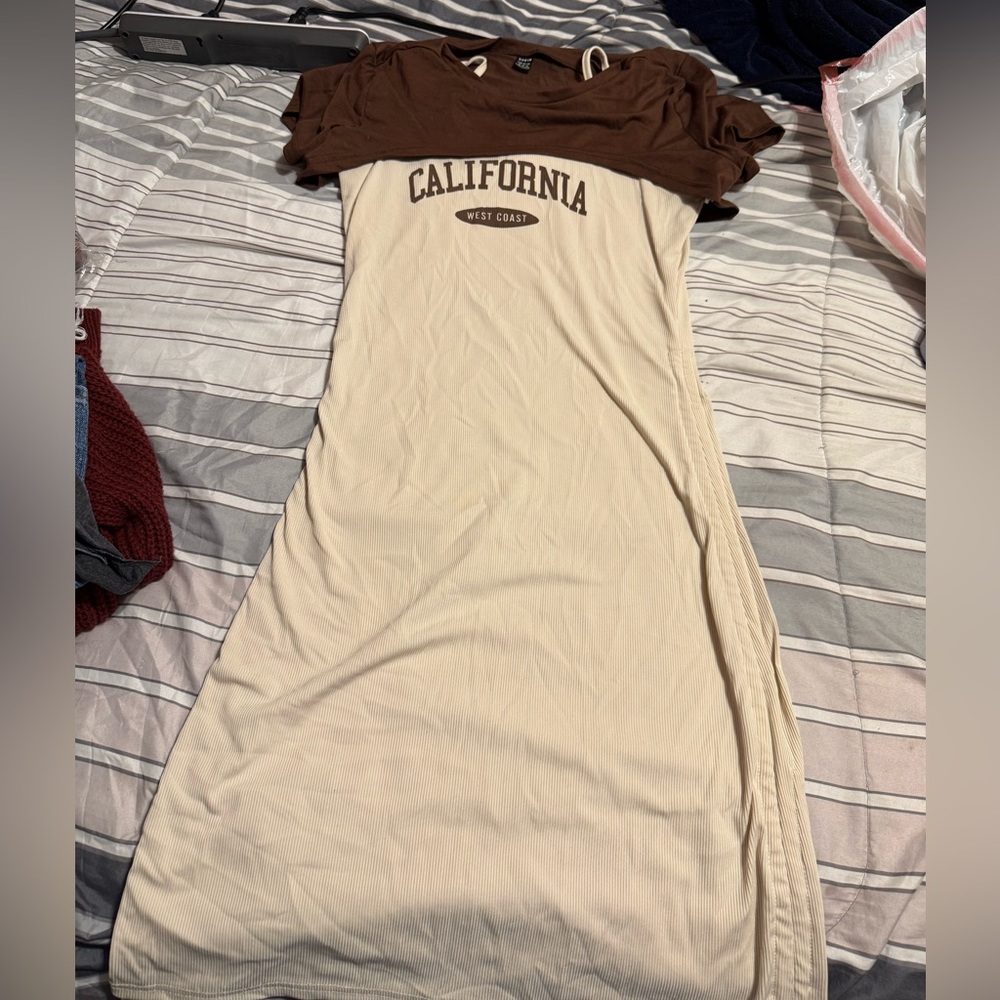 California West Coast Brown and Cream Dress